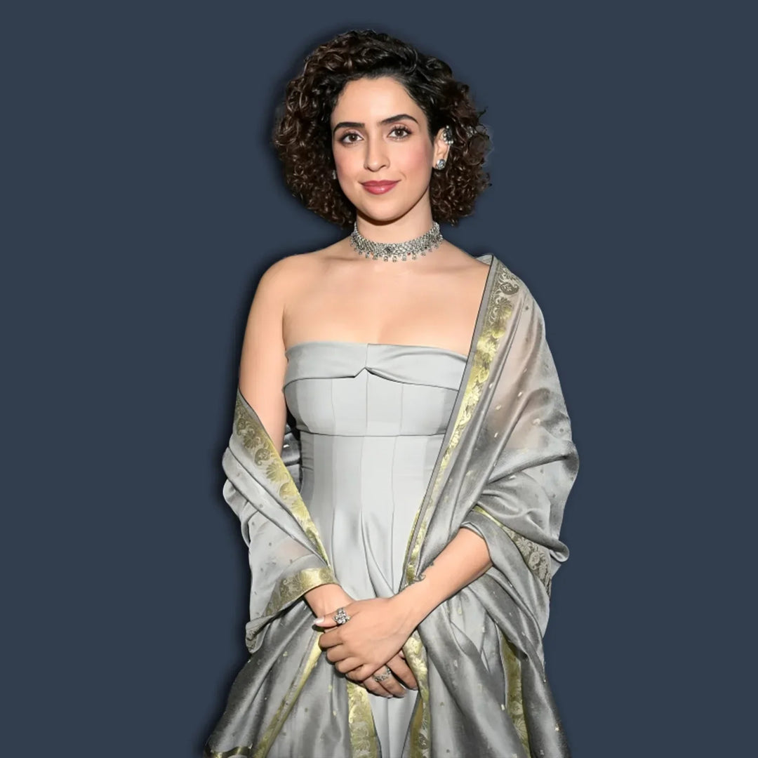Sanya Malhotra in Alberta Ferretti: Silver Satin Sophistication