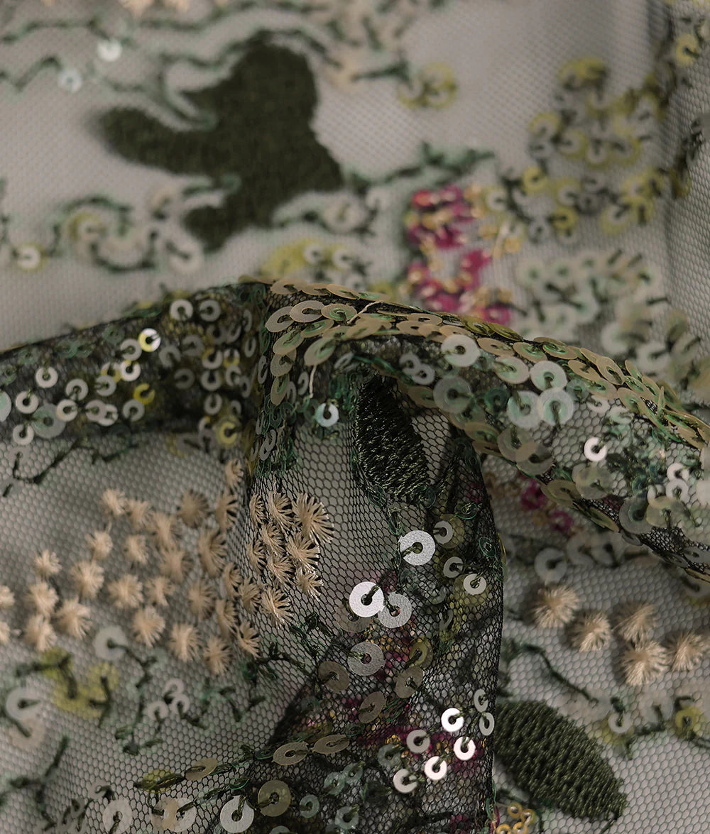 sequins embroidery fabric