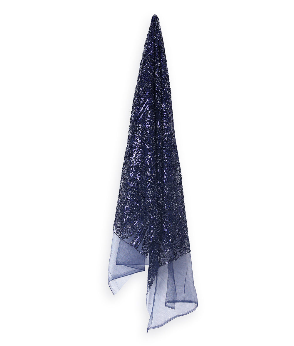 Net Heavy Embroidered Geometric Fabric