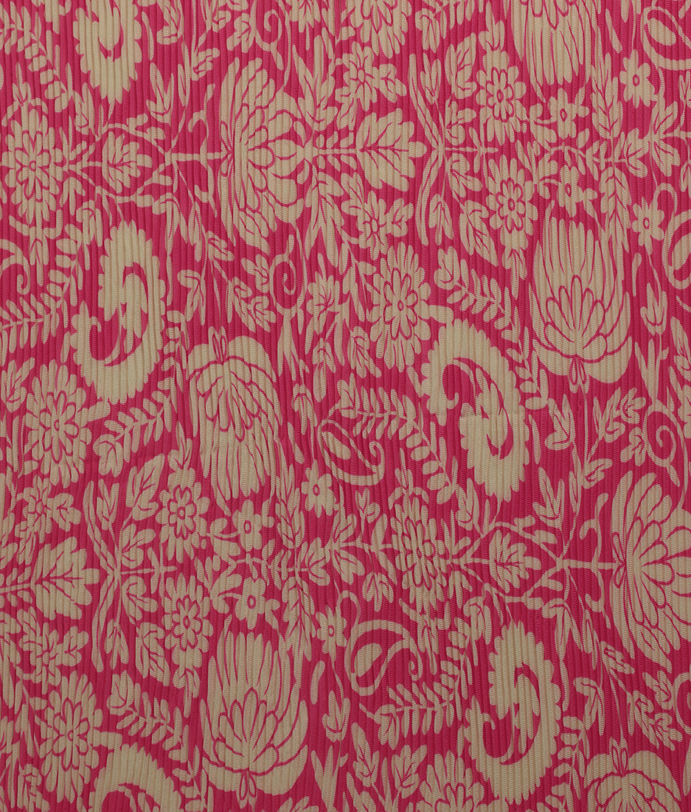 Ela CR10 Printed Georgette Pleated Knits Fabric