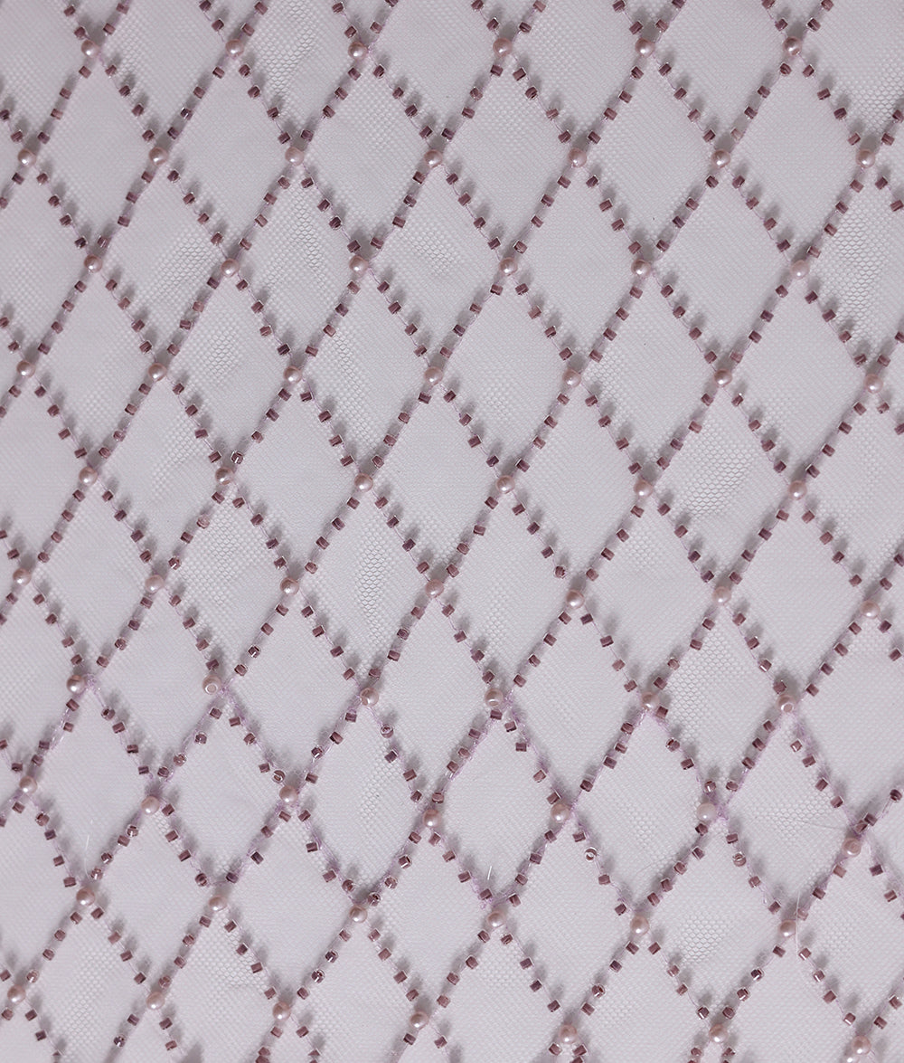 Pink Net Paired with Embroidery fabric