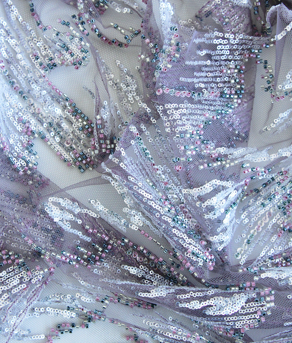 Adeline Sequins & Beads Embroidery Fabric