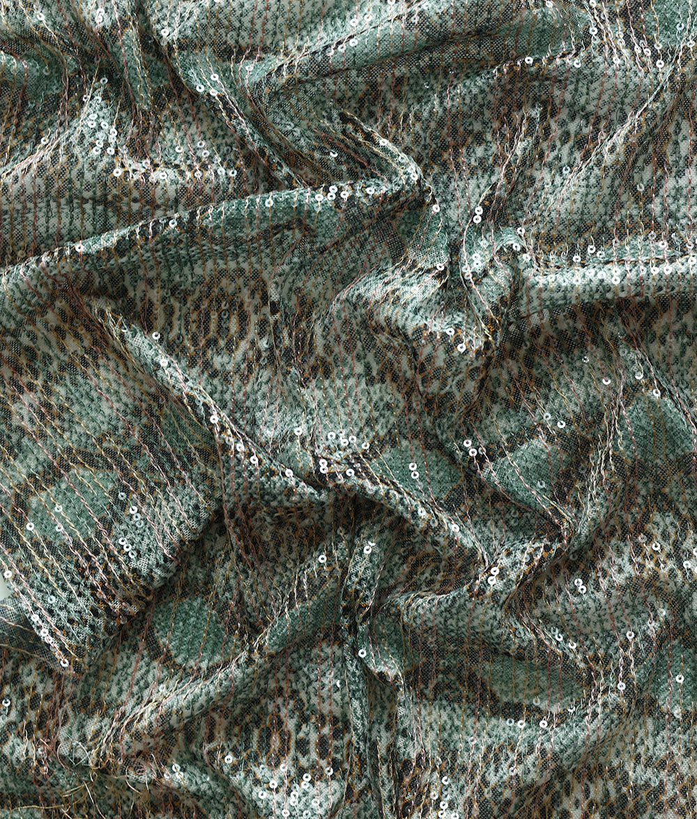 Hibo Sequins Embroidery Fabric