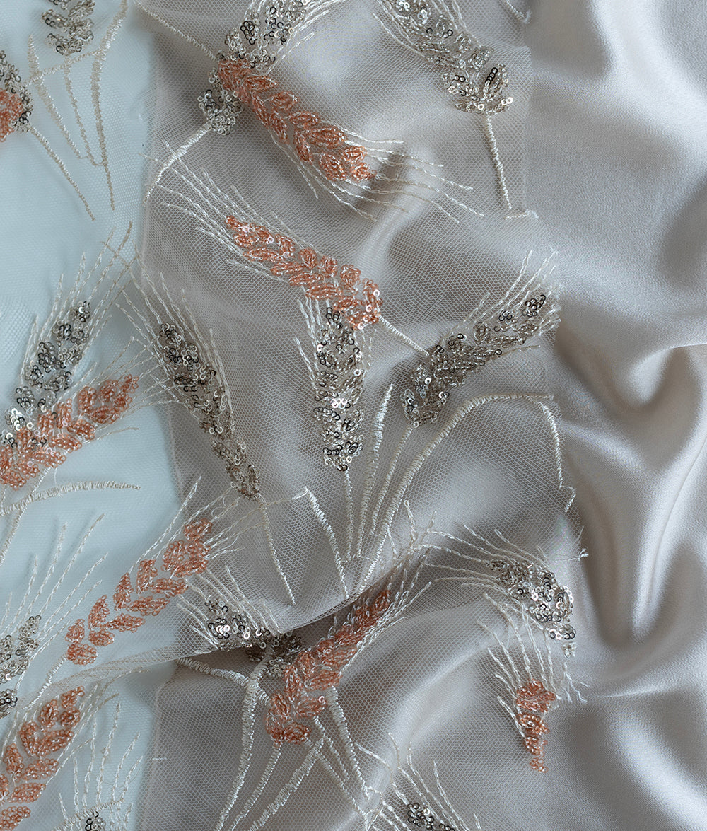 JOURNEE SEQUINS EMBROIDERY PAIRED WITH PLAIN FABRIC