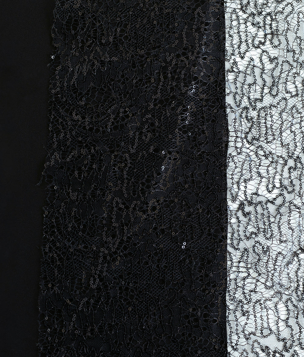 LIAMA SEQUINS EMBROIDERY PAIRED WITH PLAIN FABRIC
